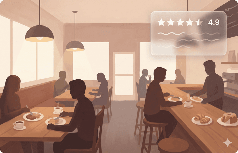 Illustration representing a restaurant business